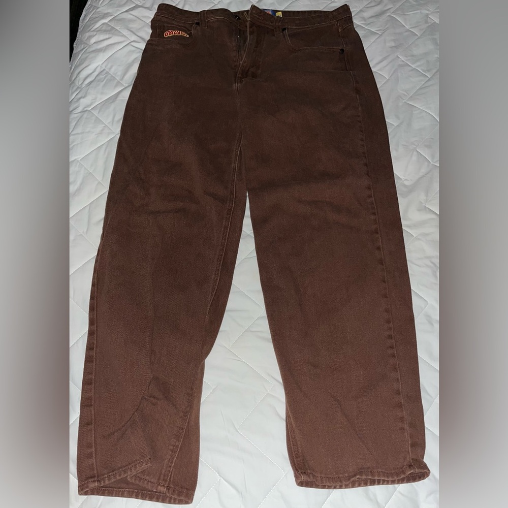 Loose Fit Empyre Brown Twill Pants (33)